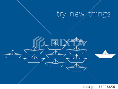 try new things with a folded paper boat 53028856