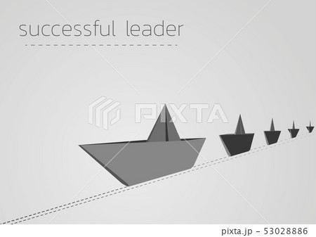 successful leader with a folded paper boat successful leader with a folded paper boat 53028886