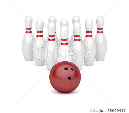 Bowling ball and ten pinsのイラスト素材 [53029411] - PIXTA