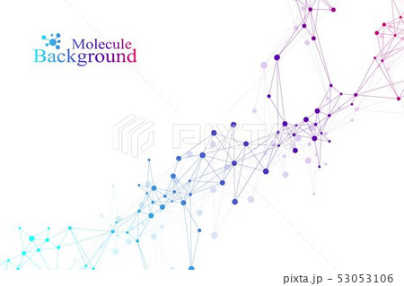 Geometric abstract background with connected line and dots. Network and connection background for 53053106