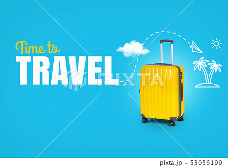 Concept trip with text Time to Travel. Bright Concept trip with text Time to Travel. Bright 53056199