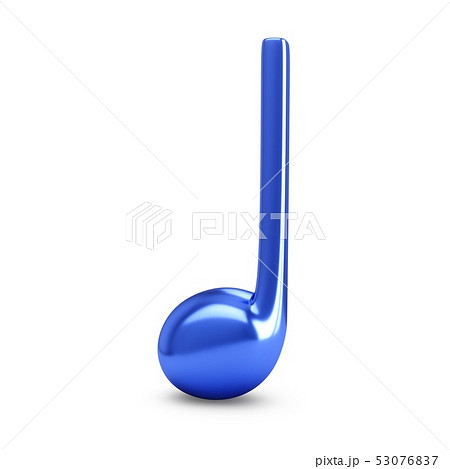 3d Rendering Blue Music Note isolated on whiteのイラスト素材 [53076837] - PIXTA