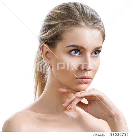 Portrait of attractive caucasian woman with blond hair. Portrait of attractive caucasian woman with blond hair. 53080752