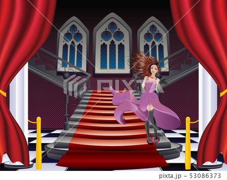 Girl Stands near Stairs Girl Stands near Stairs 53086373