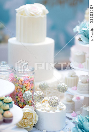 Traditional anniversary/wedding multi-layer cake 53103507