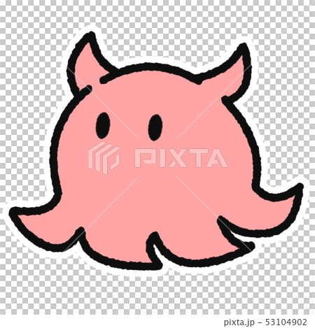 メンダコ白枠付きイラストのイラスト素材 [53104902] - PIXTA