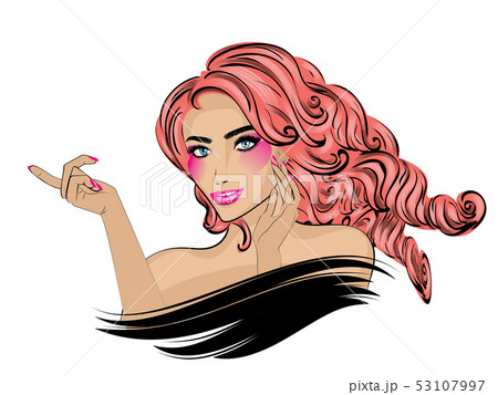 Pop art woman portrait 53107997