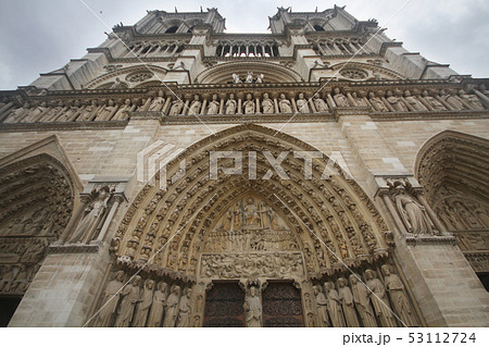 Gothic cathedral in West Portals Notre Dame France Gothic cathedral in West Portals Notre Dame France 53112724