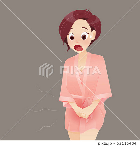 Cartoon woman with genital itching caused by the f - Stock Illustration  [53115404] - PIXTA
