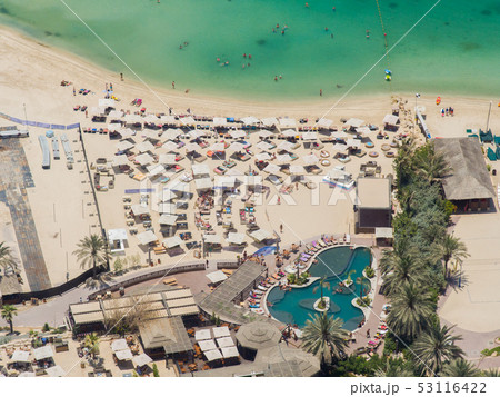 Dubai Marina Beach. View from the height. 53116422