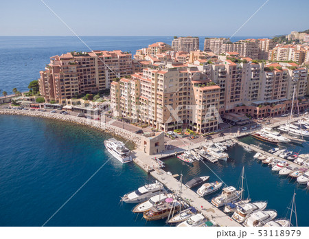 Panoramic view of Monte Carlo harbour in Monaco. 53118979