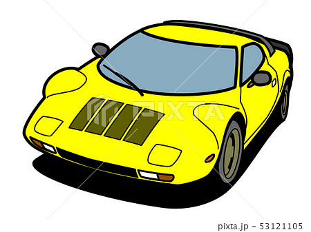 イタリアンヒストリッククーペ　黄色　自動車イラスト 53121105