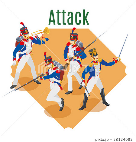 Napoleon's grenadiers on isolated background 53124085