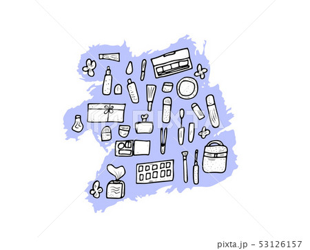 Set of cosmetic items. Collection of beauty tools. Set of cosmetic items. Collection of beauty tools. 53126157