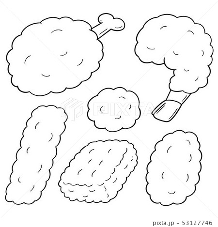 Vector Set Of Fried Foodのイラスト素材 53127746 Pixta
