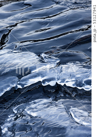Abstract ice formation in lake shore 53127941
