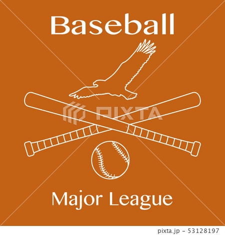 Baseball bats, ball and eagle. Vector illustration 53128197