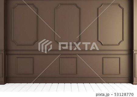 luxury room interior with wall moulding design 53128770