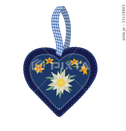Alpine edelweisse in heart vector icon 53128803
