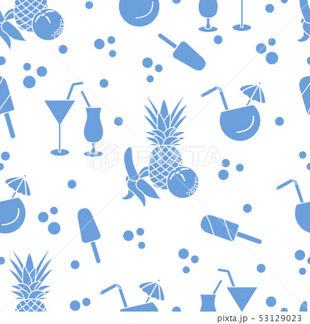 Cocktails, ice cream, pineapple, orange, banana 53129023