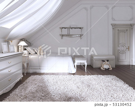 Children's room in classic style with bed and 53130452