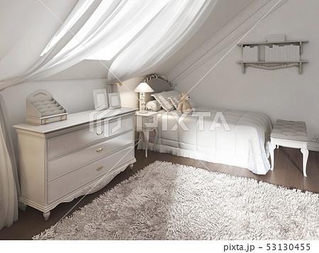 Children's room in classic style with bed and 53130455