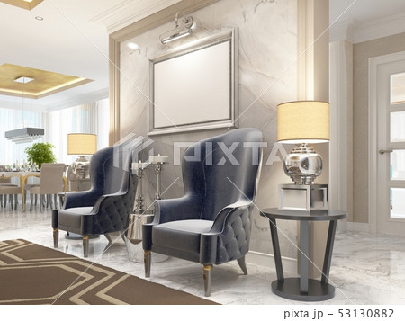 Two luxurious armchairs in the style of art Deco. Two luxurious armchairs in the style of art Deco. 53130882