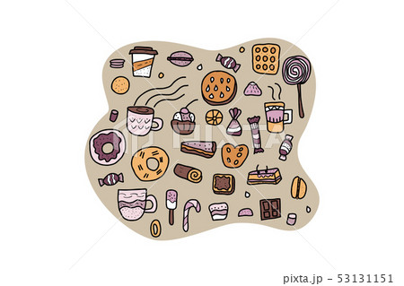 Dessert vector set elements in doodle style. Dessert vector set elements in doodle style. 53131151