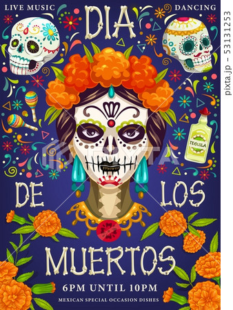 Mexican holiday, dia de los muertos calavera skull Mexican holiday, dia de los muertos calavera skull 53131253