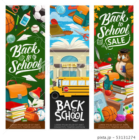 Welcome back to school vector stationery sale 53131274