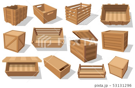 Parcels, pallets and wood crates, wooden boxes 53131296
