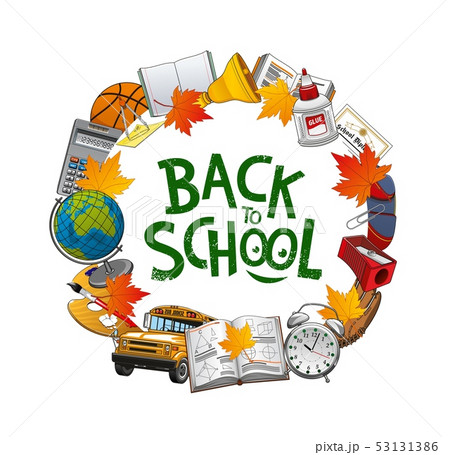 Student book, notebook, globe, bus. Back to school Student book, notebook, globe, bus. Back to school 53131386