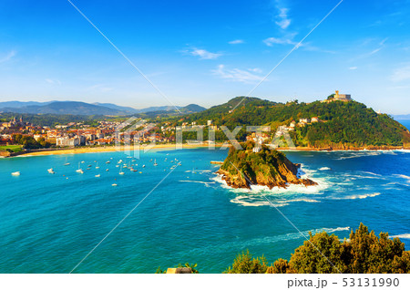 San Sebastian city, view of La Concha bay, Spain San Sebastian city, view of La Concha bay, Spain 53131990