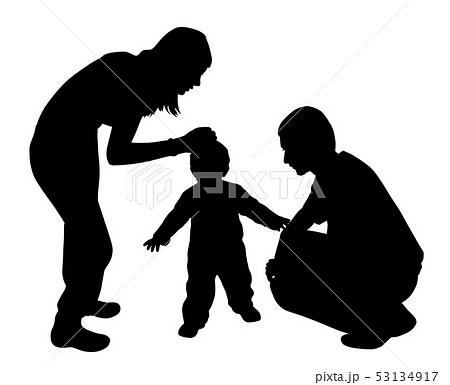 Affectionate mother and father with childのイラスト素材 [53134917