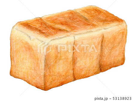 食パン３斤 パン 手描き 水彩のイラスト素材