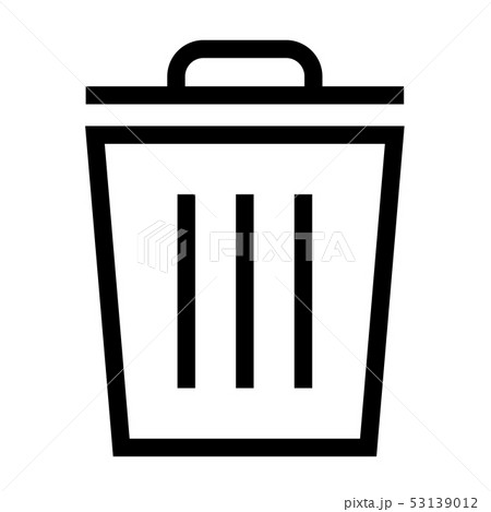 シャープな細い線のアイコン ゴミ箱 ウェブデザイン用 のイラスト素材
