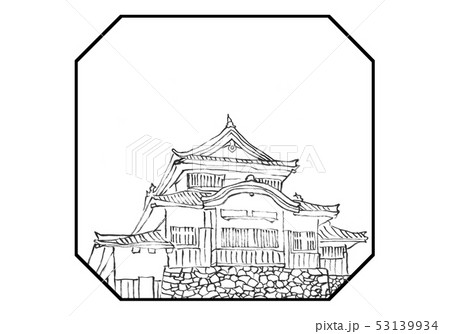 備中松山城　100名城　イラスト 53139934