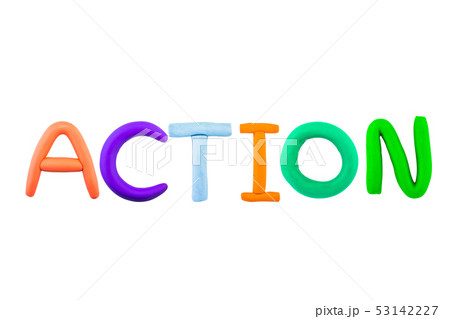 action,clay on white background  53142227
