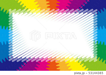 背景壁紙 虹色 放射 ギザギザ タイトルスペース ネームプレート プライスタグ イラスト 無料素材 のイラスト素材