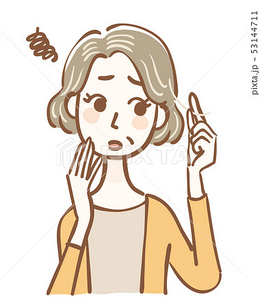 白髪が気になる女性　上半身 53144711
