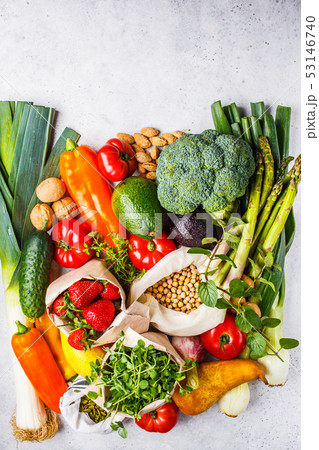 Balanced vegetarian food background.  53146740
