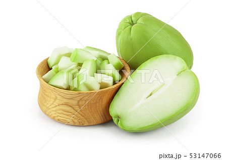 fresh Chayote vegetable isolated on white background fresh Chayote vegetable isolated on white background 53147066