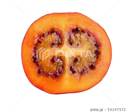 Fresh tamarillo half fruit isolated on white background 53147372