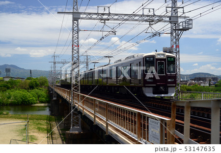 桂川を渡る電車-3 53147635