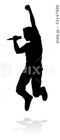 Singer Pop Country or Rock Star Silhouette Singer Pop Country or Rock Star Silhouette 53147996