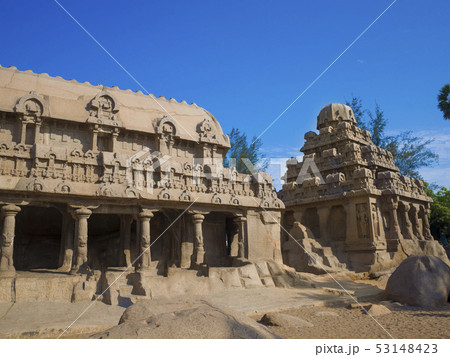 石彫寺院 ラタ マハーバリプラムの写真素材