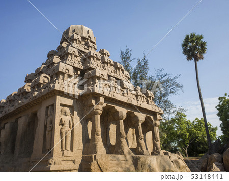 石彫寺院 ラタ マハーバリプラムの写真素材