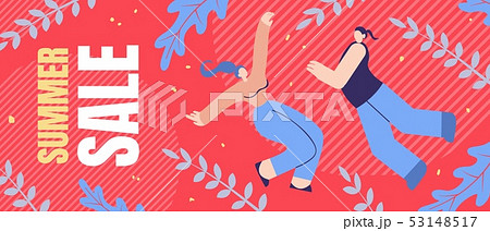 Horizontal Flat Banner Summer Sale Lettering. 53148517