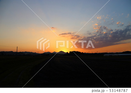 北条鉄道 夕景 【 網引駅付近 】 兵庫県加西市 北条鉄道 夕景 【 網引駅付近 】 兵庫県加西市 53148787