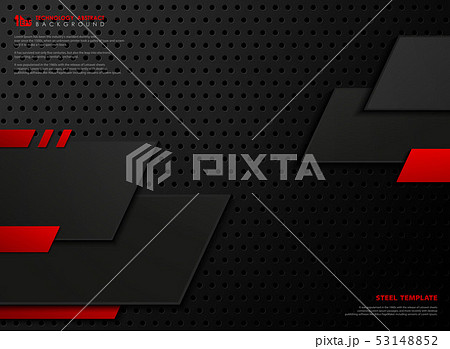 Abstract modern red and black steel template style 53148852
